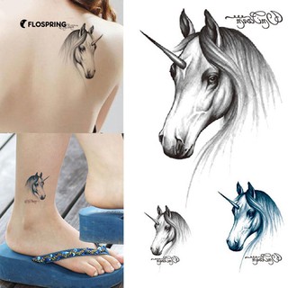Temporal transferencia de agua unicornio tatuaje pegatina arte corporal falso tatuaje