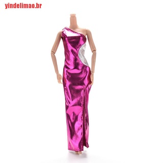 [yindelimao] 1 pieza chaleco púrpura solo hombro vestidos Cheongsam para Barbie