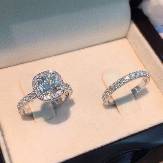 Princesa 925 plata de ley Natural blanco zafiro gema anillo de diamantes aniversario novia boda banda anillo de compromiso conjunto tamaño 4-11 navidad