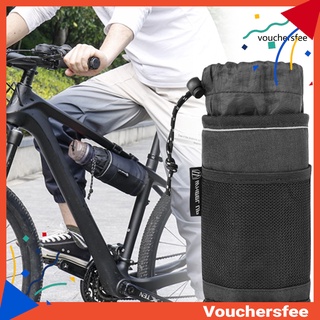[VOU] Wheel Up Water Bottle Bag Drawstring Multifunctional Aluminum Foil Handlebar Frame Insulated Stem Storage Bag for Cycling
