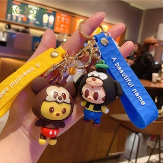 ACOSTA Creativity Anime Key Chain Hanging Ornaments Bag Pendant Mickey Mouse Keychain Cartoon Character Gift Cute Couple Key Ring Anime Doll Car Keyring Figure Toys