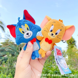 CHARMS Lindo gato de dibujos animados y ratón Tom y Jerry muñeca de felpa llavero bolsa colgante adorno bolsa encantos (3)