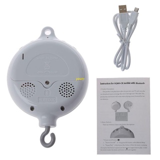 Youn 35 canciones Rotary Baby móvil cuna cama campana juguete USB compatible con Bluetooth caja de música campana cuna eléctrica bebé juguete