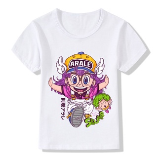 Niños Anime Arale diseño divertido camiseta niños bebé lindo ropa niños niñas verano Casual Tops T-shirt