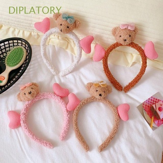 DIPLATORY Pink Color Hair Bands New Trendy Cute Plush Bear Headband Light Coffee Color Hair Accessories Cute Gift for Women Girl Fashion/Multicolor