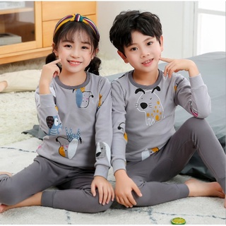 Niños pijamas conjunto de algodón niños niñas ropa de hogar de manga larga pijamas conjunto de niños pijamas de navidad 2Pcs/Set 90-160cm para primavera otoño ropa de hogar (1)