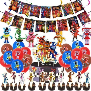 Five Nights at Freddy's FNAF Birthday Party Supplies Balloon Banner Cake Topper Decoration For Kids