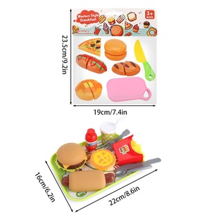 Pretender Juego De Alimentos Niños Juguetes Conjunto De Casa Sándwich Patatas Fritas Hamburguesa Simulación (9)