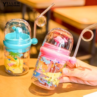 YZY Botella De Paja De 250 Ml Con Cordón Lindo Diseño Portátil Ballena Agua Sprays Niños Al Aire Libre (7)