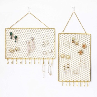 PRE Durable Rectangle Hanging Earring Stud Wall Mounted Jewelry Organizer Decorative (4)