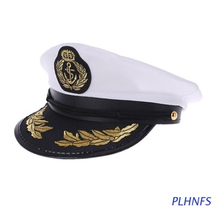 plhnfs blanco adulto yate barco capitán marino gorra disfraz fiesta cosplay vestido marinero sombrero