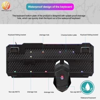 teclado con cable ratón gamer kit de teclado alámbrico durable arco iris color led juego de juegos