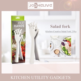 cocina utilidad herramienta creativa pp material dos forma de mano ensalada tenedor hogar ensalada mezclador aquiver