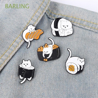 barling accesorios de moda esmalte pin bolsa insignia de dibujos animados broche lindo ropa gato sushi solapa pin diy decoración