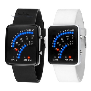Dc tiktok LED electrónico reloj de pulsera Sector binario Digital impermeable moda Unisex pareja relojes