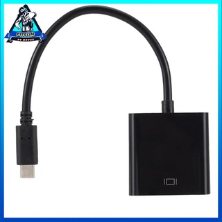 Cable adaptador portátil de plástico negro USB tipo C USB-C macho a hembra VGA