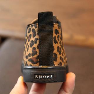 LOK0491 botas de niños leopardo impreso dedo del pie redondo niñas botas de tobillo cómodo envío rápido (6)