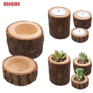daoqing creativo de madera natural diy fabricación mini candelabro maceta decoración del hogar (1)