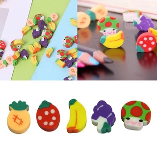 3 colores aleatorios de dibujos animados lindo borrador Mini borrador de frutas 1 cm (1)