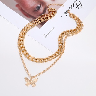 Zuowei - collar de cadena gruesa, europea y americana, diseño Retro, cadena de mariposa, regalo de joyería