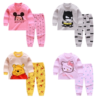 pijamas niños de dibujos animados impreso ropa traje de algodón de manga larga ropa de dormir conjunto de ropa de dormir