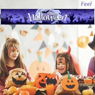 Feel Happy Halloween Ghost - bandera colgante para fiesta, diseño de fantasma