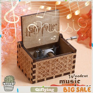 Caja de música de Harry Potter grabada de madera caja de música interesante juguetes regalo de navidad