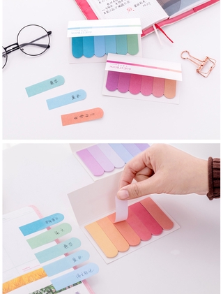 creative 6color gradiente notas adhesivas n times nota adhesiva ins memo pad estudiante libro de visitas memo corea papelería (6)