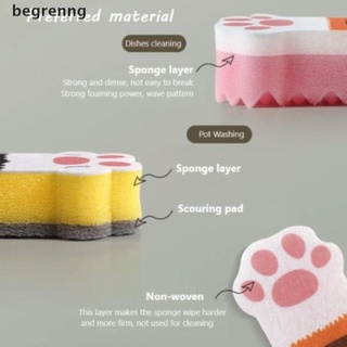 begrenng 3 piezas esponja de garra de gato limpiando cepillo de descontaminación olla esponja lavar platos bloque co