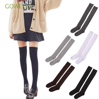 gowell1 medias largas de algodón/medias de algodón de 5 colores/color sólido para mujeres/mujeres cálidas sobre la rodilla/multicolor