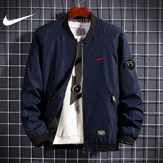 ! ¡Nike! La nueva moda cómoda chaqueta de cuero Bomber chaqueta para hombres