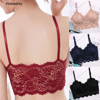 Roswetty Women Black Lace Floral Trim Bralette Crop Top Push Up Bra Underwear Lingerie CO