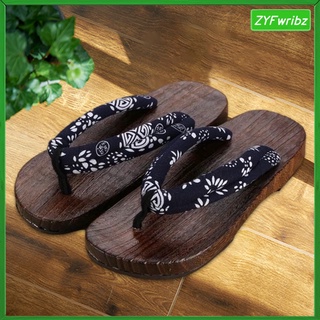 estilo japonés zuecos de madera zapatillas interior y al aire libre cómodo geta sandalias