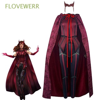 FLOVEWERR Medias Wanda Visión Capa Cosplay Disfraces Mujeres Trajes Moda Halloween Bruja