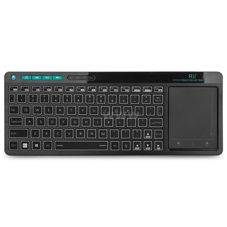 Bf Rii K18 Plus GHz teclado inalámbrico Touchpad ratón 3 colores retroiluminación mando a distancia Multi-Touch Multimedia teclado para Android TV BOX Smart TV PC Notebook