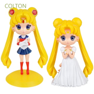 COLTON 11cm Action Figures Cartoon Sailor Moon Figure Cake Decoration Ornaments Toys Dolls Cute Kid Gift Pretty Soldier Sailor Moon Plastic Moon Power Anime Collection