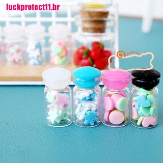 [Hot] 4 pzs/juego 1:12 muebles De Casa De muñecas Miniatuer juguetes De dulces botella De vidrio Para muñecas decoración