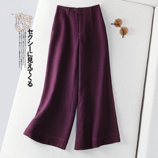 Pantalones Sueltos De Lino Pierna Ancha De Cintura Alta casual Rectos Para Mujer Talla Grande (1)