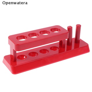 Openwatera 1Pc plástico rojo tubo de prueba estante 6 agujeros soporte soporte laboratorio tubo de prueba estante MY