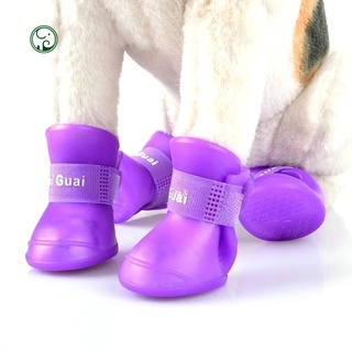 color sólido mascota cachorro perro zapatos lluvia nieve antideslizante botas impermeable calzado
