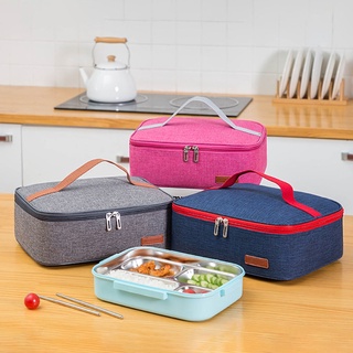 One aislado caja de almuerzo bolsa con asa doble cremallera portátil Mini enfriador cuadrado estilo plano térmico comida portador (8)
