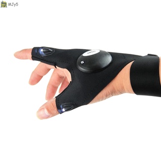 Mjy5 guantes de linterna LED sin dedos/guantes de pesca al aire libre/herramientas/regalos para reparar trabajar en la oscuridad