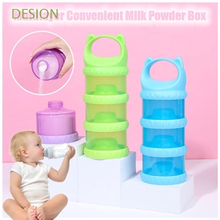 desion kids leche en polvo contenedor de viaje caja de almacenamiento de alimentos formula dispensador portátil bebé 3 capas de alimentación bebé botella de leche/multicolor