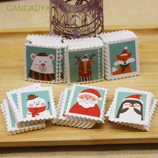 gangadyal 100pcs etiqueta boda favores de navidad colgar etiqueta animales panadería ritable regalo de navidad cajas pingüino oso alce mini tarjetas