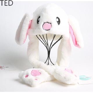 [Ted]BTS lindo movimiento conejo oreja sombrero sacudir pellizcar juguete de peluche conejito gorra Tik Tok (1)