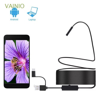 VAINIO Mini Endoscopio USB Para Android PC Boroscopio Cable Inspección 7.0mm 3 En 1 IP67 Impermeable HD 6LED Cámara