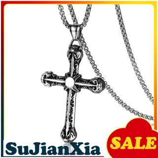 Sujianxia collar con colgante De Cruz jesús De acero titanio Vintage/joyería Para fiesta/regalo