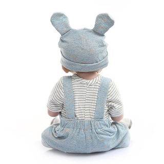 dlophkde 19in reborn muñeca realista de silicona completa vinilo recién nacido bebé juguete niño ropa chupete realista regalos hechos a mano (3)