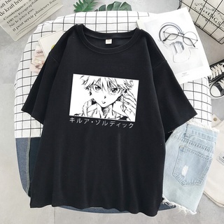 Hunter X Hunter Killua Pirnt camiseta japonesa Anime Vintage divertido de dibujos animados suelto camiseta Harajuku Streetwear