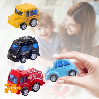 emistore 6pcs mini tire hacia atrás coche policía autobús escolar ambulancia juguetes niños vehículos modelo
